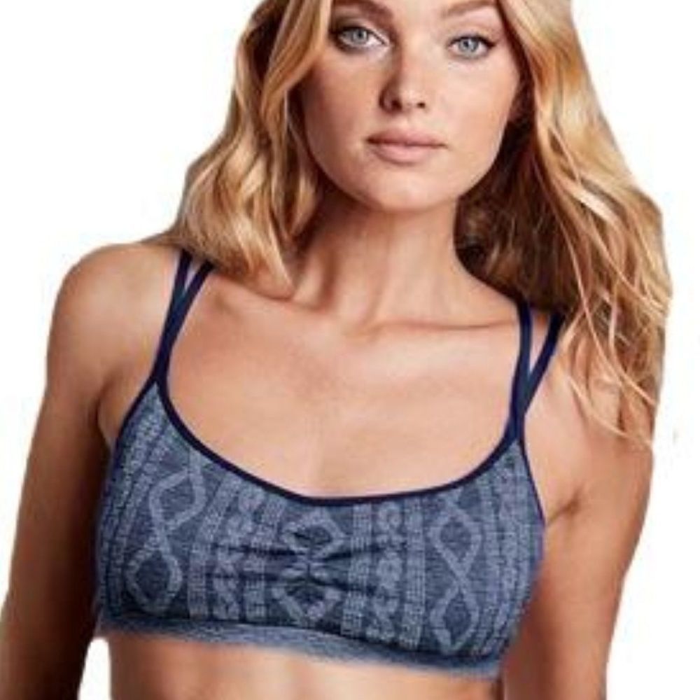 𝅺VICTORIA'S secret bralette nwt medium blue strappy